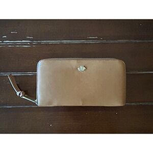 Brahmin Leather Zip Around‎ Wallet Gold Hardware Ladies Accessory